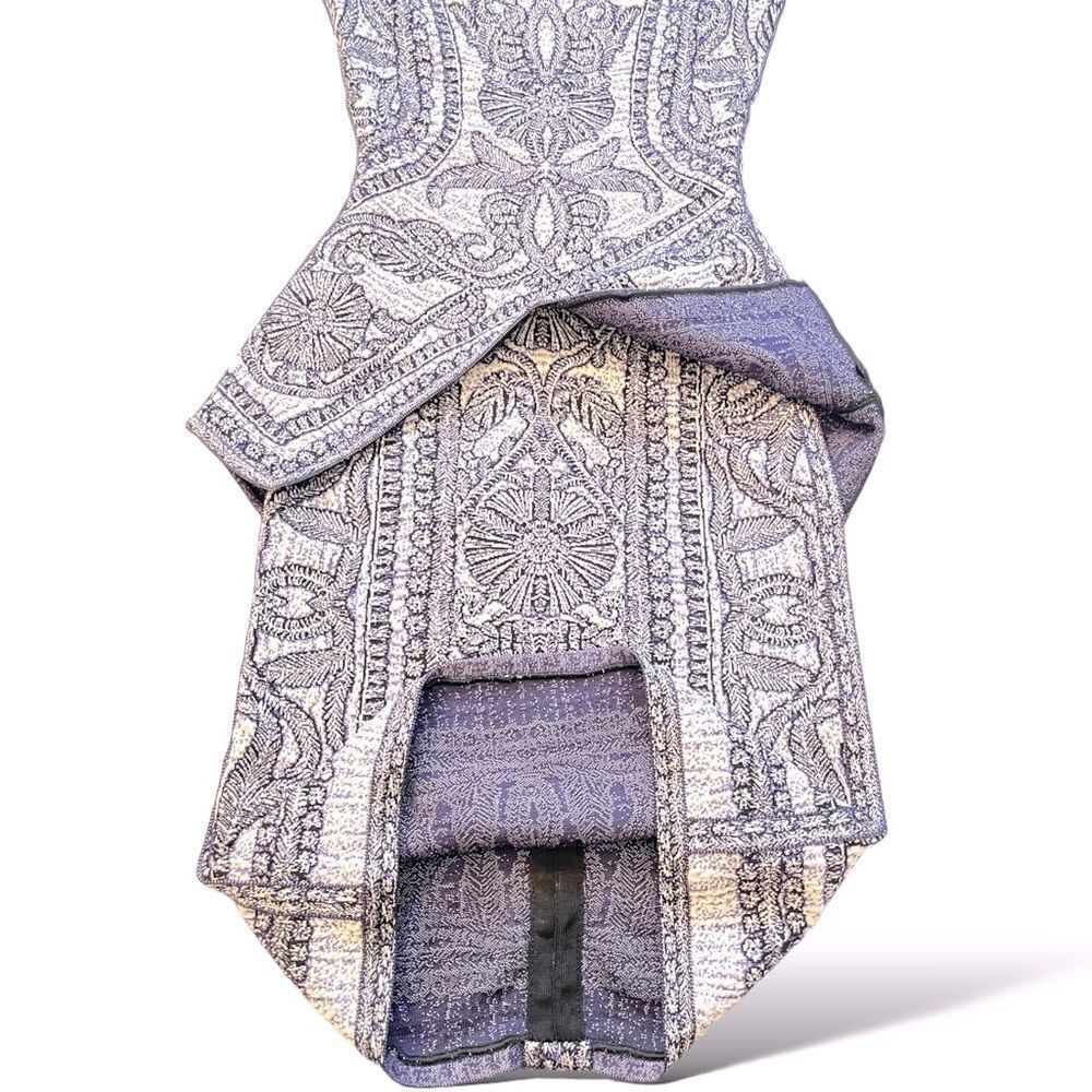 Herve Leger Blue/Violet Staci Floral Jacquard BodyCon Dress |Size: Small| - Picture 6 of 13